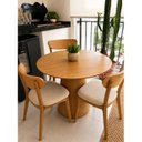 Ver imagem 5 de Mesa de Jantar Redonda 90cm em MDF Melamínico Freijó - Base Cone