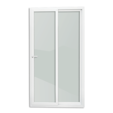 Porta Correr PVC 2F.210 x 150 V.Liso Temperado c/Cremona Brimak