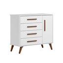 Ver imagem 1 de Comoda Infantil Sapateira 1 Porta 4 Gavetas Q Encanto Retro Branco - Qmovi