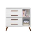 Ver imagem 2 de Comoda Infantil Sapateira 1 Porta 4 Gavetas Q Encanto Retro Branco - Qmovi