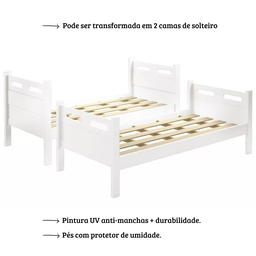 Beliche Duas Camas Fênix Jaspe Solteiro:branco - 6