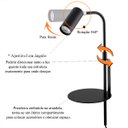 Ver imagem 4 de Arandela Articulada Prateleira Preto Interruptor Lup88