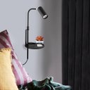 Ver imagem 3 de Arandela Articulada Prateleira Preto Interruptor Lup88