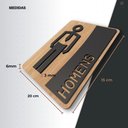 Ver imagem 2 de Placa de Banheiro Placas para Banheiro Feminino Masculino:preto - Homens 15x20