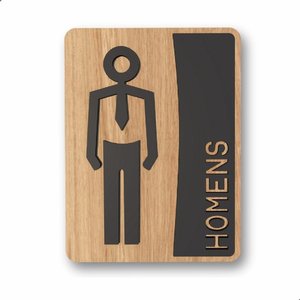 Placa de Banheiro Placas para Banheiro Feminino Masculino:preto - Homens 15x20