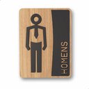 Ver imagem 1 de Placa de Banheiro Placas para Banheiro Feminino Masculino:preto - Homens 15x20