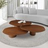 Conjunto Mesa de Centro Orgânica Stone em Madeira - 4