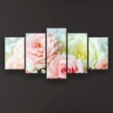 Ver imagem 1 de Quadro Decorativo Rosas Salmão E Branca 129x61 5pc Sala
