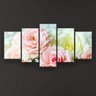 Quadro Decorativo Rosas Salmão E Branca 129x61 5pc Sala - 1