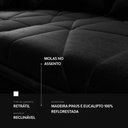 Ver imagem 6 de Sofá Retrátil/Reclinável Trento 2,30m Suede Velut Preto c/ Molas no Assento - King House