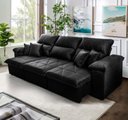 Ver imagem 1 de Sofá Retrátil/Reclinável Trento 2,30m Suede Velut Preto c/ Molas no Assento - King House