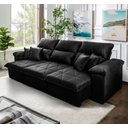 Ver imagem 2 de Sofá Retrátil/Reclinável Trento 2,30m Suede Velut Preto c/ Molas no Assento - King House