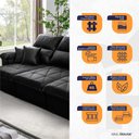 Ver imagem 4 de Sofá Retrátil/Reclinável Trento 2,30m Suede Velut Preto c/ Molas no Assento - King House