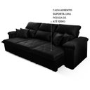 Ver mais imagens de Sofá Retrátil/Reclinável Trento 2,30m Suede Velut Preto c/ Molas no Assento - King House
