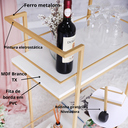 Ver imagem 5 de Carrinho Adega Estilo Industrial Gourmet Barzinho de Bebidas Dourado