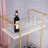 Carrinho Adega Estilo Industrial Gourmet Barzinho de Bebidas Dourado - 7