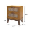 Ver imagem 4 de Mesinha de Cabeceira Retro Alto Padrão Estilo Europeu Santorini 45cm Cor Naturale