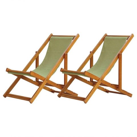Espreguiçadeira Kit 2 Preguiçosa Dobrável Madeira Maciça Reclinável 4 Posições Verde