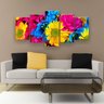 Quadro Decorativo Margaridas Coloridas 129x61 5pc Sala - 2
