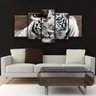 Quadro Decorativo Dois Tigres Brancos 129x61 5pc Sala - 2