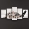 Quadro Decorativo Gatinho No Tapete 129x61 5pc Sala - 1
