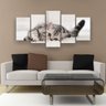 Quadro Decorativo Gatinho No Tapete 129x61 5pc Sala - 3