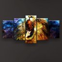 Ver imagem 3 de Quadro Decorativo Leão Rachado Rugindo 129x61 5pc Sala