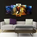 Ver imagem 2 de Quadro Decorativo Leão Rachado Rugindo 129x61 5pc Sala