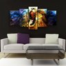 Quadro Decorativo Leão Rachado Rugindo 129x61 5pc Sala - 2