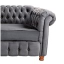 Ver imagem 4 de Dois Sofás Chesterfield Luiz XV 1,80M Suede Cinza Chumbo sala de estar/recepção/ barbearia