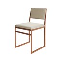 Ver imagem 3 de Kit 2 Cadeiras de Jantar Industrial Isa Assento Veludo Bege Base Cobre