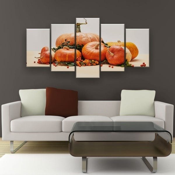 Quadro Decorativo Abóboras 129x61 5pc Sala - 1