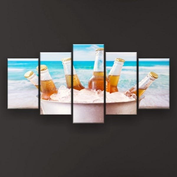 Quadro Decorativo Balde De Cerveja 129x61 5pc Sala - 1