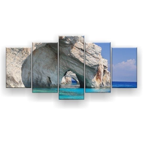 Quadro Decorativo Grutas Azuis 129x61 5pc Sala - 2