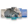 Quadro Decorativo Grutas Azuis 129x61 5pc Sala - 2