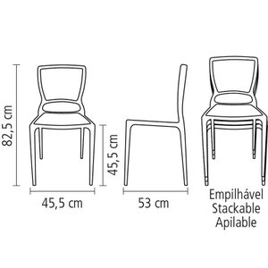 Cadeira Plastica Monobloco Sofia Vermelho