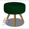 Puff Redondo Pés Palito Veludo Verde SMF DECOR - 1