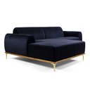Ver imagem 3 de Sofá com Chaise Lado Esquerdo 230cm Cocie Veludo Azul Marinho - Sallar Home