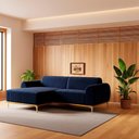 Ver imagem 2 de Sofá com Chaise Lado Esquerdo 230cm Cocie Veludo Azul Marinho - Sallar Home