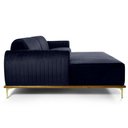 Ver imagem 4 de Sofá com Chaise Lado Esquerdo 230cm Cocie Veludo Azul Marinho - Sallar Home