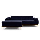 Ver imagem 1 de Sofá com Chaise Lado Esquerdo 230cm Cocie Veludo Azul Marinho - Sallar Home