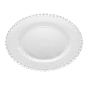 Prato Raso P/sobremesa de Cristal Coração Transparente 20cm Lyor