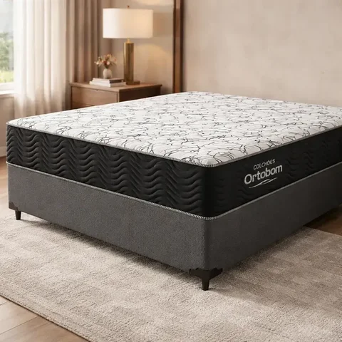 Cama Box com Colchão de Espuma D45 Ortobom Airtech 150 Casal 138cm