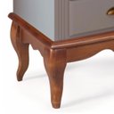 Ver imagem 4 de Mesa de Cabeceira 4 Gavetas Pés Luiz Xv Hannover 60817 - Off White/imbuia Glazer