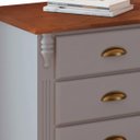 Ver imagem 3 de Mesa de Cabeceira 4 Gavetas Pés Luiz Xv Hannover 60817 - Off White/imbuia Glazer