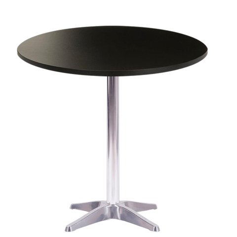 Mesa de Jantar Redonda 70 cm Tampo Preto em MDP Base Delta