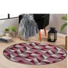 Tapete Redondo 1,40x1,40 Cami Casa Jacquard Antiderrapante:miami Bordo - 1