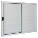 Ver imagem 1 de Janela de Alumínio Branco Veneziana de Correr 3 Folhas sem Grade Cmc Modular - 1.20 (l) X 1.00 (a)