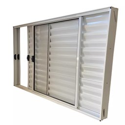 Janela de Alumínio Branco Veneziana de Correr 3 Folhas sem Grade Cmc Modular - 1.20 (l) X 1.00 (a) - 3