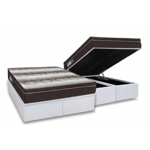 Cama Box Baú Crc Queen +Colchão Anatômico Ortopédico Light Ortobom 158